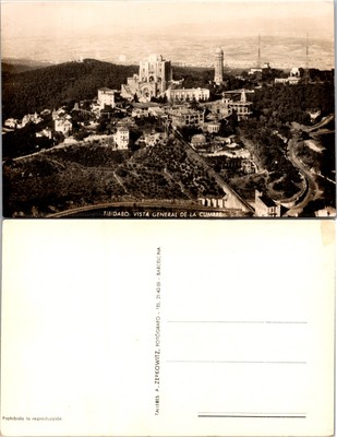RPPC Tibidabo Vista General De La Cumbre Real Postcard