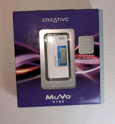 Creative Labs MuVo V100 2-Piece Integrated USB Flash Drive MP3 Player 2GB NEW! 