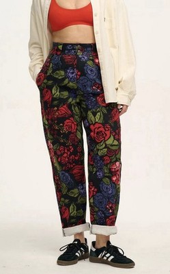 Nwt Lucy And Yak High Rise Floral Addison Organic Twill Maria Taper Jeans 42R