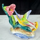 Vintage Stangl Pottery Hummingbird Pink Flower Figurine #3627