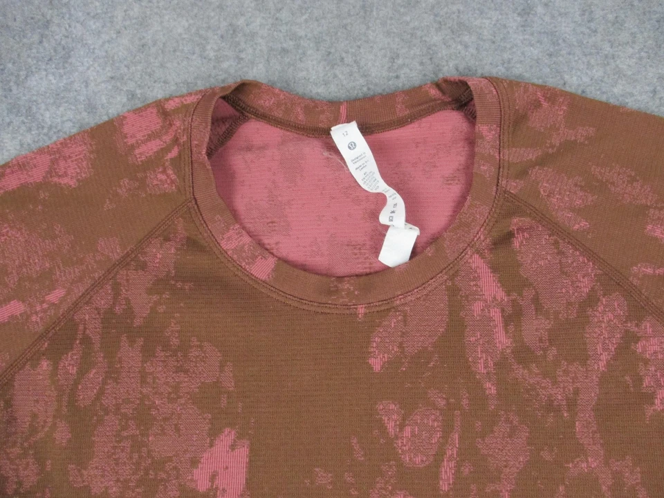 Camisa Lululemon Mujer 12 Marrón Rosa Swiftly Tech Manga Corta Sin Costuras X-STATIC Foto 2 de 4