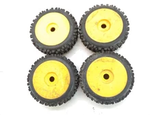 Old/Read: 4x Proline Badlands 9021 1/8 Buggy Tires on 17mm Hex Wheels Used