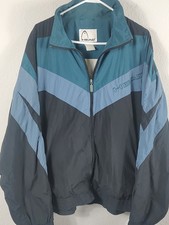 Head Men's Large Lined Windbreaker Colorblock Vintage 90s Retro Green Blue Black