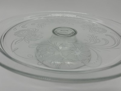 Vintage Luminarc Mariella footed cake plate 13'' Crystal Floral Made in France