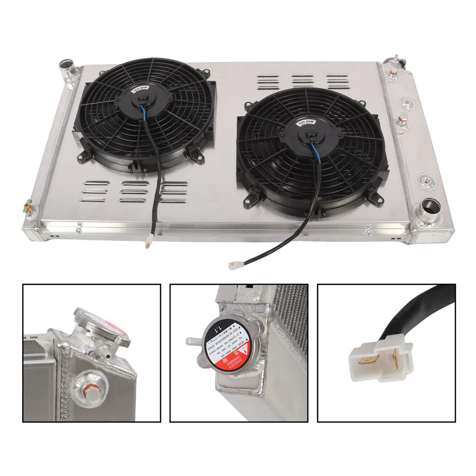 3 Row Radiator+Shroud+Fan+Relay Kit 161 For 1973-1986 Chevy/GMC C/K C10 C20 C30 - Image 3 of 4