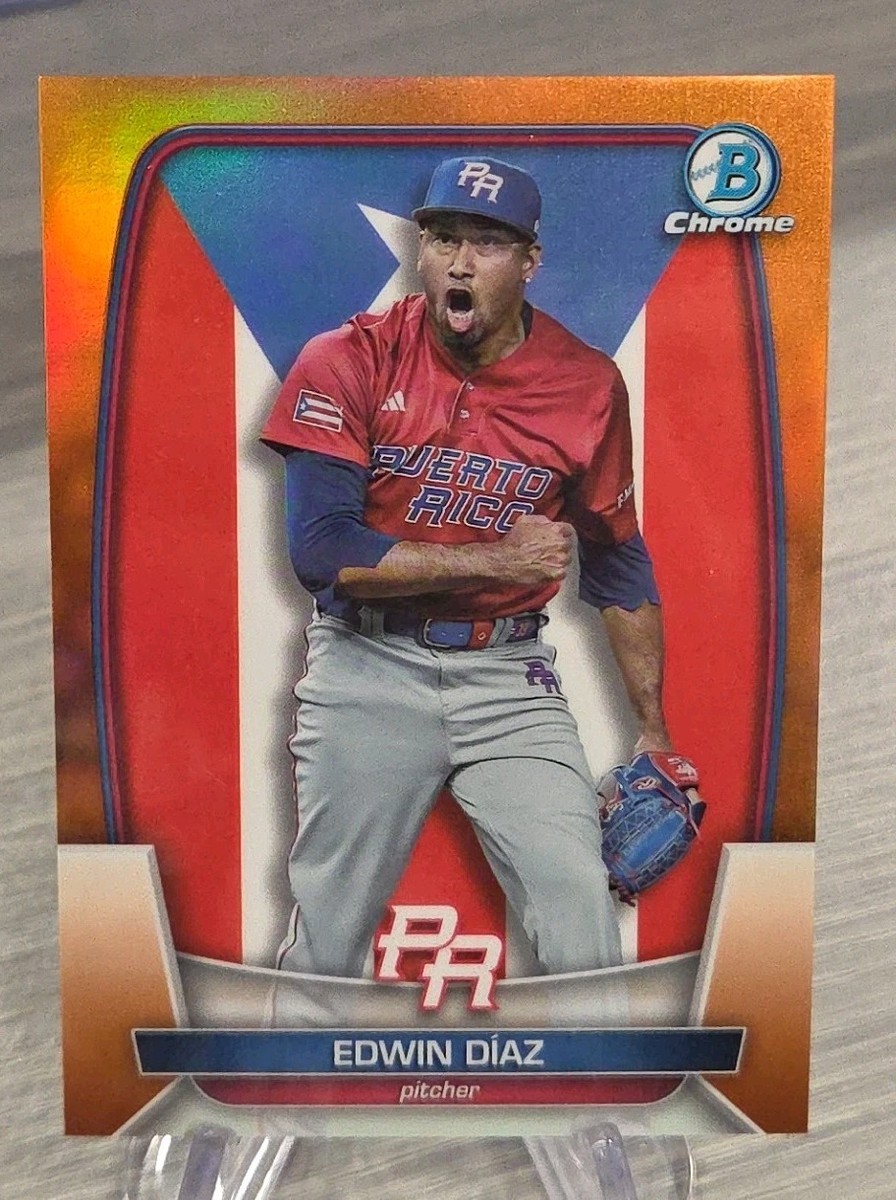 Edwin Diaz 2023 Bowman Chrome World Baseball Classic Orange /25