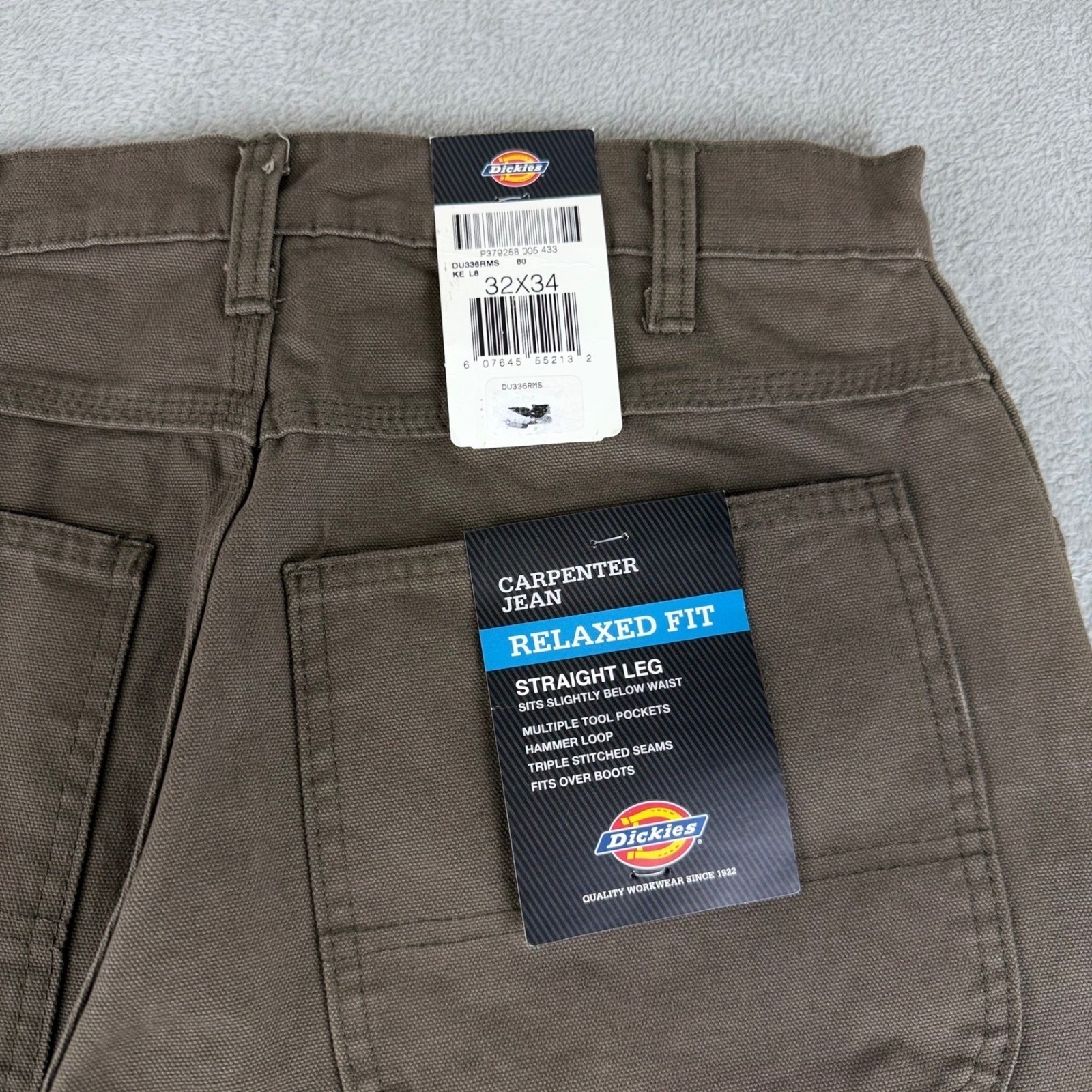 S 32x34 Olive New Relaxed Fit Straight Leg Du336rms