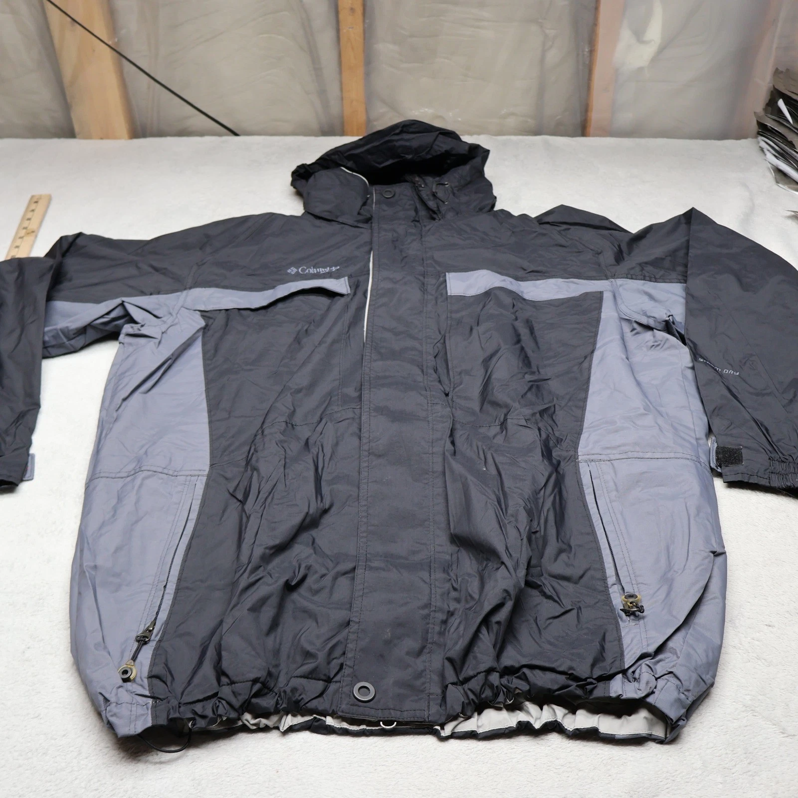 Columbia XCO Jacket Mens Large Blue Storm Dry Waterproof Light Outdoor Hiking