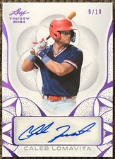 Caleb Lomavita 2024 Leaf Trinity Purple Auto RC SP 9/10 NATIONALS