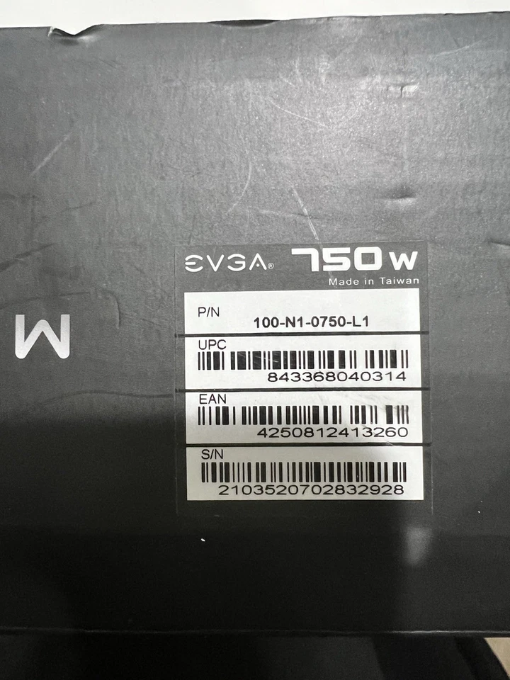 eVGA 100-N1-0750-L1 Power Supply 750W +12V 120mm Sleeve Bearing Fan ATX Cable - Image 2 of 4