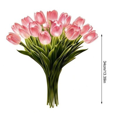 15X LED Tulpe Nachtlicht Kunstblume Lampe Schlafzimmer Nachttisch Deko Geschenk
