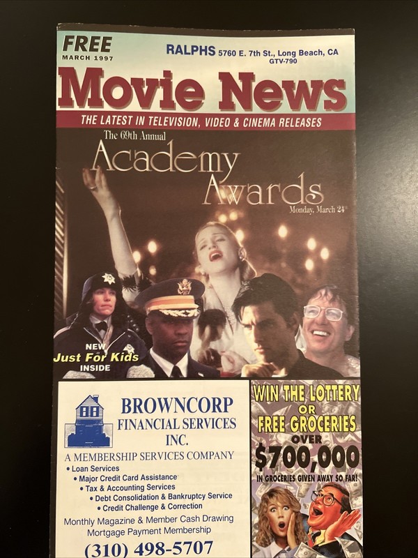 Movie news Magazine Flyer featuring Madonna Evita from 1997 69Th Academy Awards