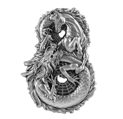 DRAGON AND HORSE Figure Eight ~ 3 OZT .999 Fine Silver ~ 5 Tala Samoa 2026