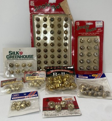 Silver Gold Tone Jingle Bells 9 Packs NOS