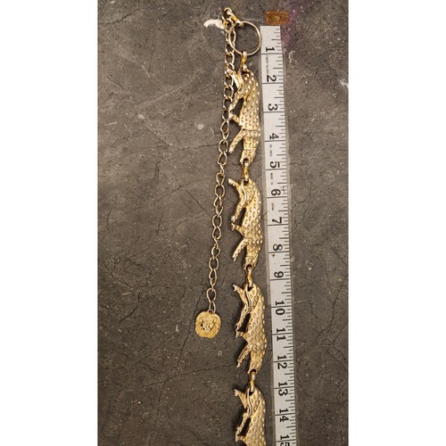 Vintage Gold Tone Panther Leopard Chain Belt Runway Statement Fashion 26" Long - Picture 2 of 10