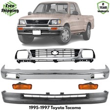 Front Bumper Chrome Steel Grille Assembly Kit For 1995-1997 Toyota Tacoma