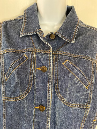 Chaleco vaquero CJ azul vintage para mujer talla L botón delantero - Imagen 2 de 6
