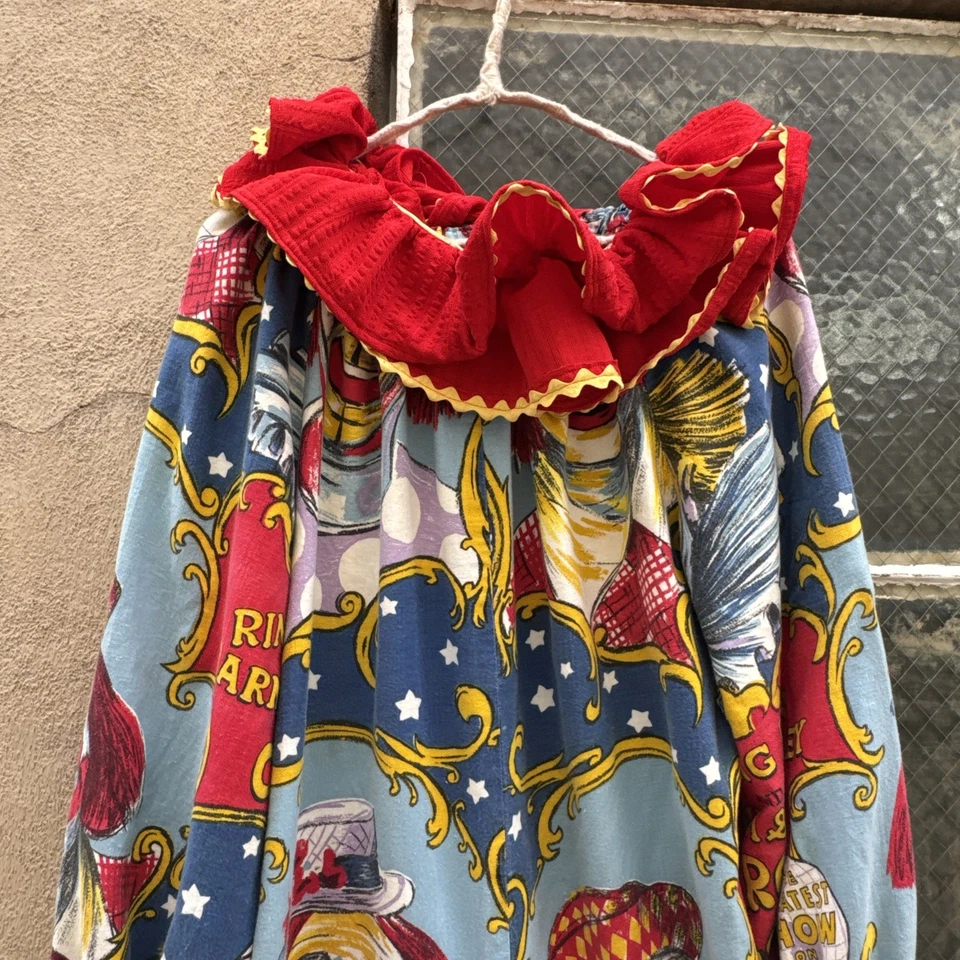 Vintage 1960s Barnum & Bailey Clown Print Jumpsuit Halloween Costume Vintage - Image 2 of 4