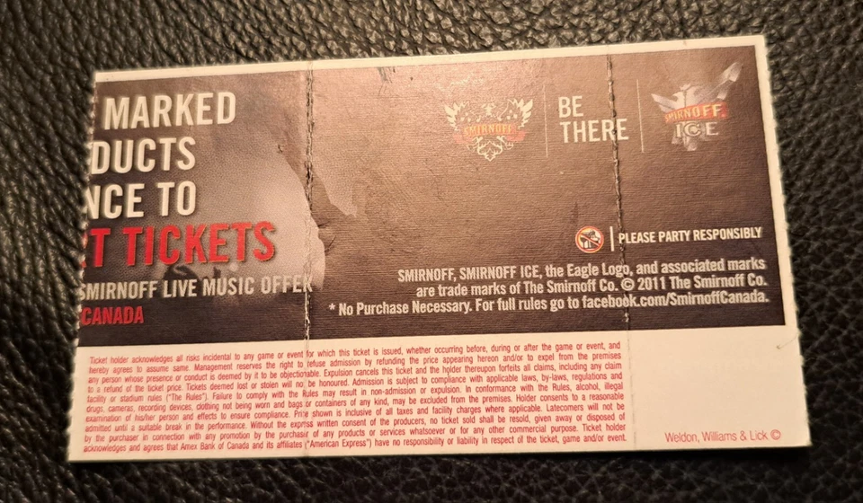 Santana - Rexall Place, Edmonton Concert Ticket Stub 2011 - Image 2 of 2