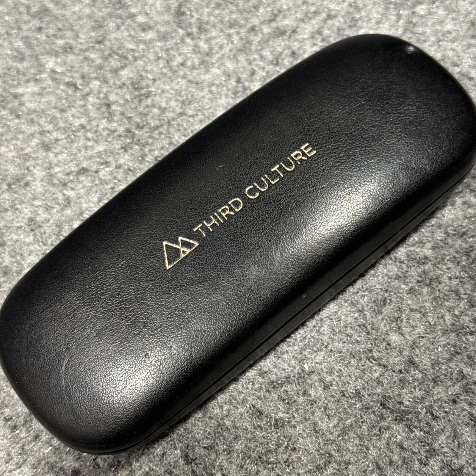 Third Culture Eyeglass Sunglasses Case Black Faux Leather Clam Shell