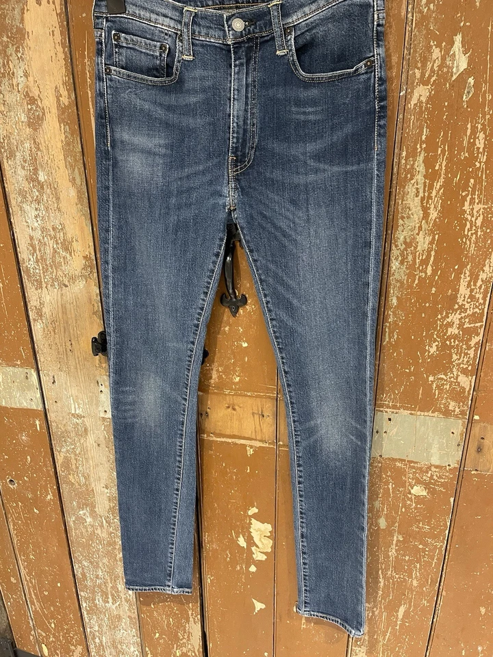 Pantalones de mezclilla Levi's 519 azul mezcla de algodón elástico cremallera logotipo informal para todos los días W33 L34 Foto 4 de 4