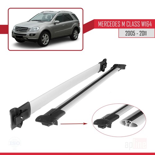 Pour Mercedes M Class (W164) 2005-2011 Barres de Toit Railing Porte-Bagages d... - Foto 4 di 9