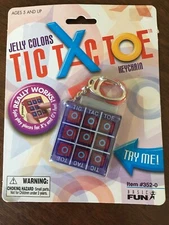 Portable Travel  Fun Tic Tac Toe Jelly Colors Keychain NEW