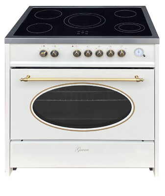Elektro Standherd 90 cm Gurari Retro GCH E912 Cr r mit Glaskeramikfeld Crem