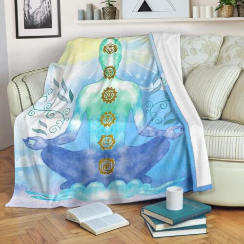 chakras meditation illustration blanket