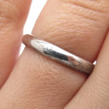 925 Sterling Silver Vintage Classic Wedding Band Oxidized Ring Size 6