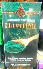 Clorofila Extracto Vegetal Estandarizado Suplemento / Chlorophyll Caplets 60 Cap