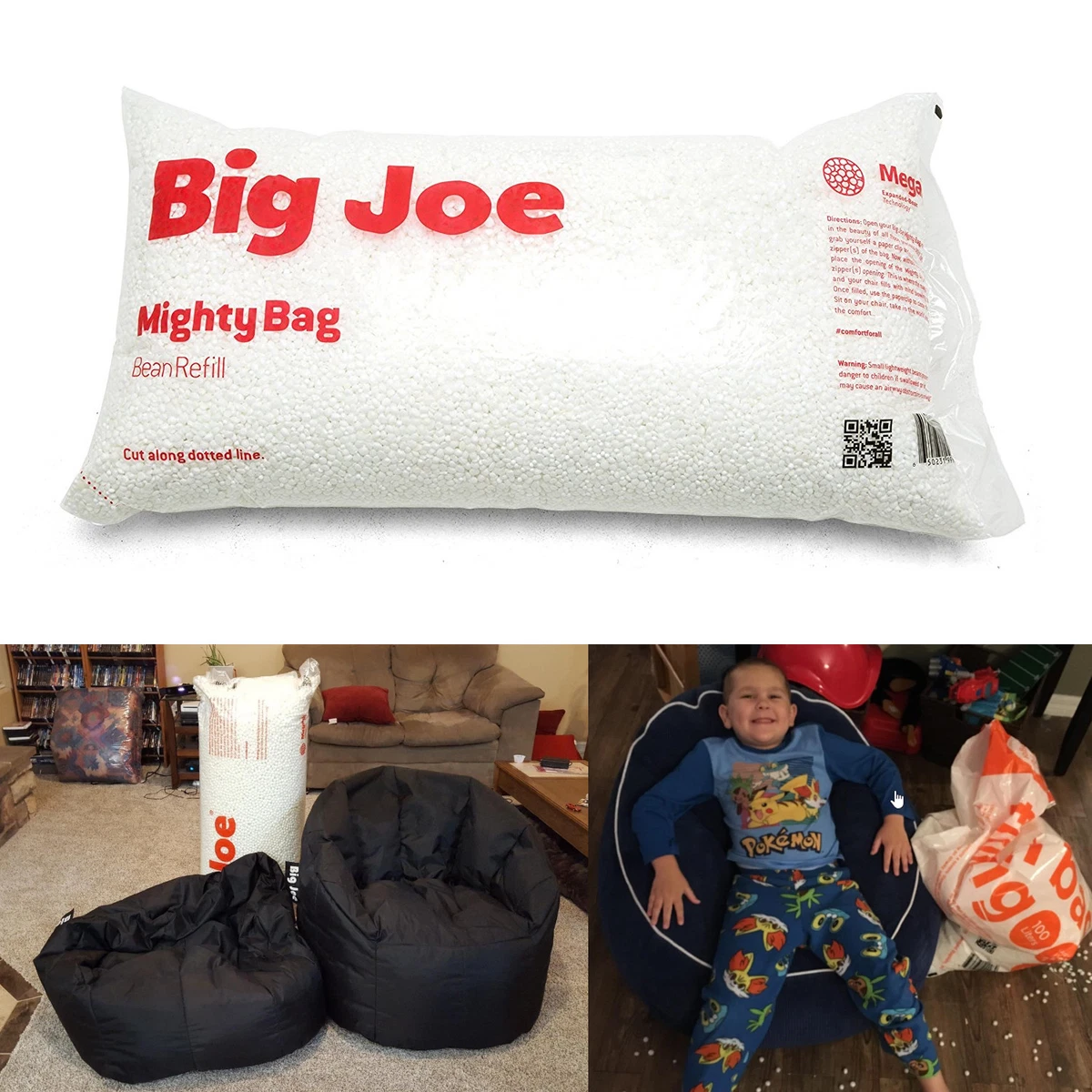 Mighty Bag Bean Refill Big Joe Brand 100L New In Bag Beans For Bean Bag  Chair