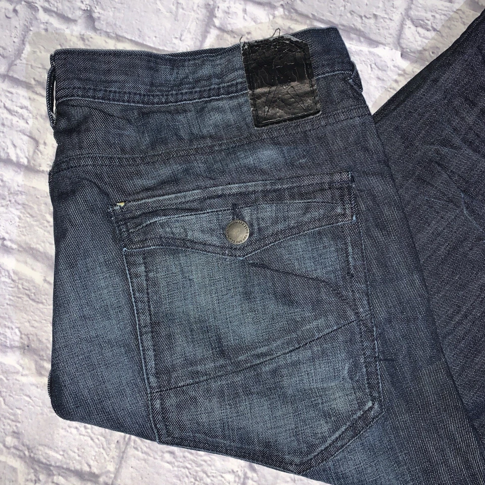 Marc Ecko Jeans Mens 40x30 Cut and Sew Bootcut Dark Wash Blue Denim - Image 3 of 4