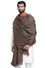 Men's Premium Plain Woolen Dhariwal Lohi/Shawl, Stole, Dark Grey, 50" X 100"