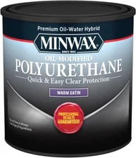 Minwax Water Based Oil Modified Polyurethane Clear Satin 1/2 Pint - SHIPS FAST!