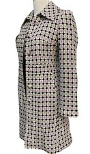 Marciano Long Lavender Black Gray Plaid Peacoat Wool Blend Size Xs