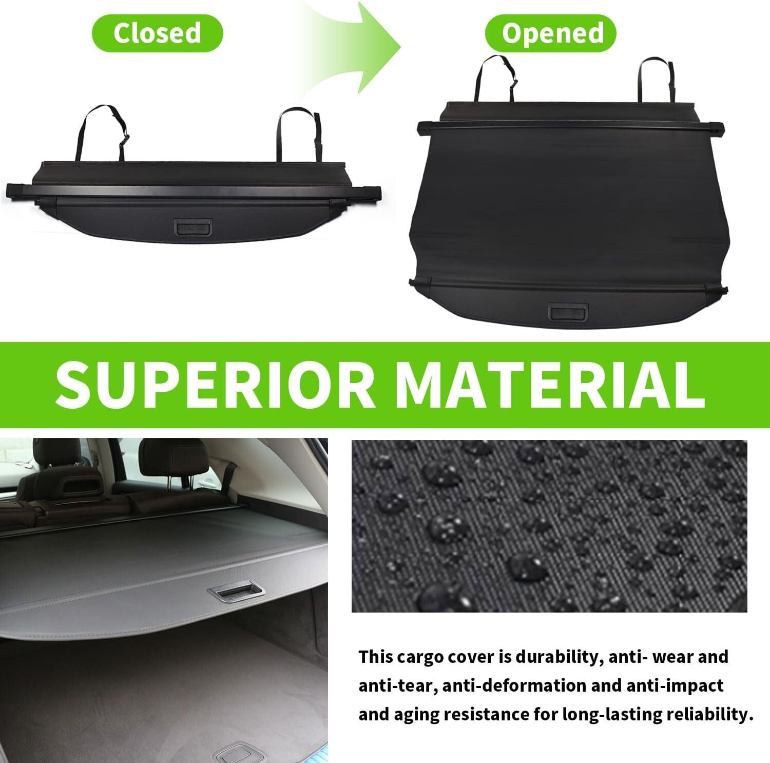 Retractable Cargo Cover For 2022-2025 Hyundai Tucson Rear Trunk Luggage Shade