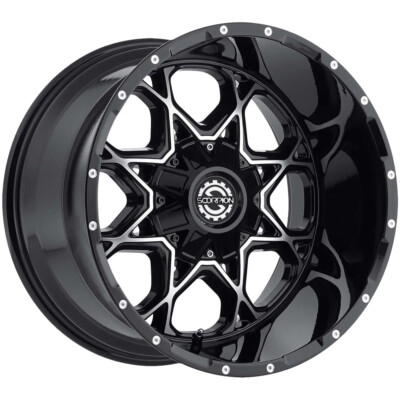 Scorpion SC-10 17x9 5x5''/5x135 -12mm Black/Machined Wheel Rim 17'' Inch