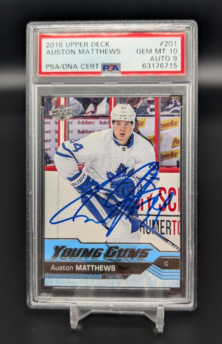 2016 Upper Deck - AUSTON MATTHEWS - #201 Young Guns On-Card AUTO PSA 10 GEM MT!