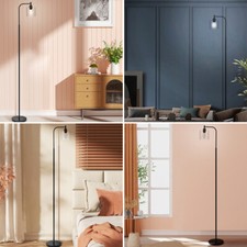 Tall Stem Standard Floor Lamp Living Room Light Glass Shade LED Bulb Lights 165c