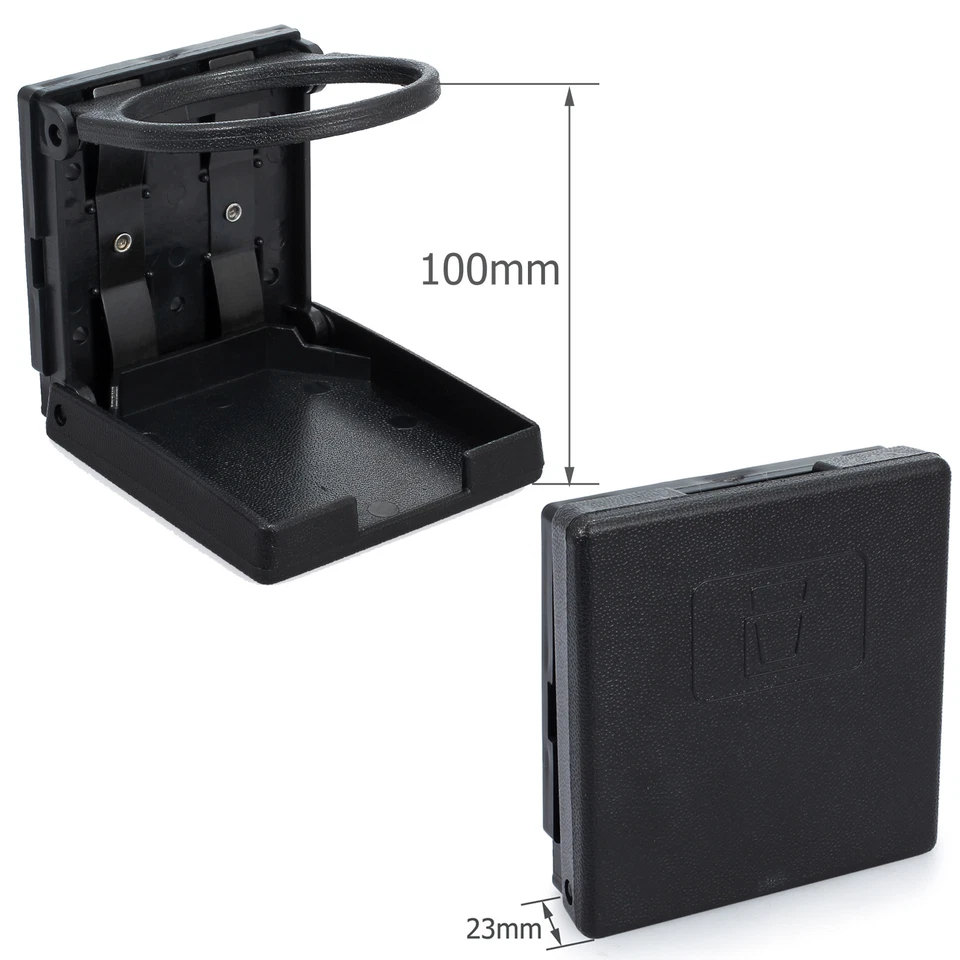 2x Portavasos Ajustables Plegables de Plástico Negro Coche Furgoneta Barco Bebidas Foto 3 de 4
