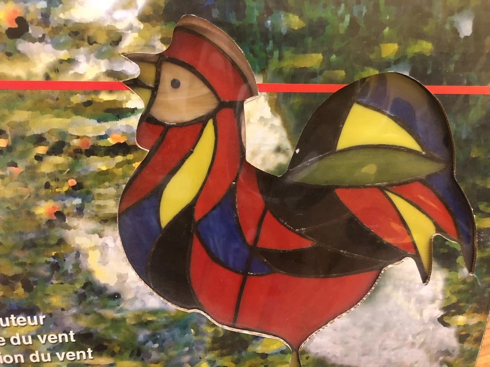 NIB Colibri Collection Crowing Rooster Stained Glass 5.5' Weather Vane WV04 - Image 3 of 4