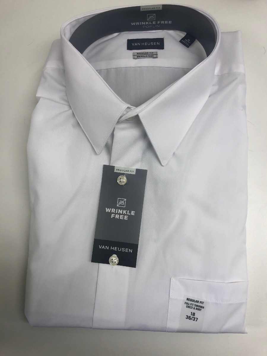 Van Heusen Mens Big And Tall Poplin Regular For Collar Dress Shirt