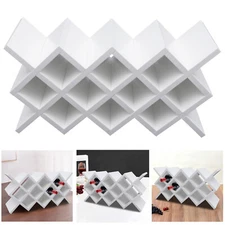 Free-Standing Wine Rack Countertop Storage Shelf Glass Wine Bottle Organizer US