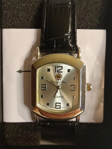 His & Hers Treasure Bay Casino and Hotel Quartz Watch, Silver Tone, Leather Band