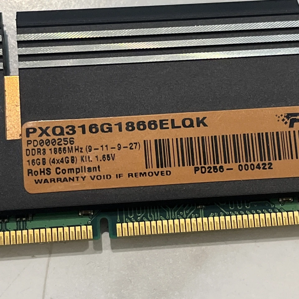 Patriot Viper Xtreme 16GB Kit (4x4GB) PC3-14900 DDR3-1866MHz Pxq316g1866elqk - Image 2 of 2