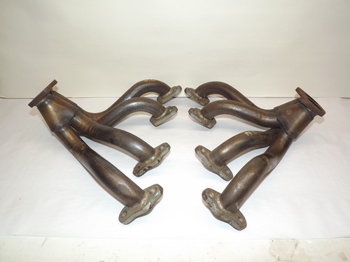 A PAIR OF STAINLESS STEEL 4 BRANCH EXHAUST MANIFOLDS FOR MORGAN +8