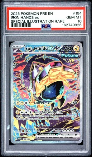 2025 POKEMON PRE SPECIAL ILLUSTRATION RARE #154 IRON HANDS EX PSA 10