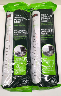 Greenlite Tier 1 Advanced Power Strips 7 Outlet Smart Power Bar - 2 Pack - New