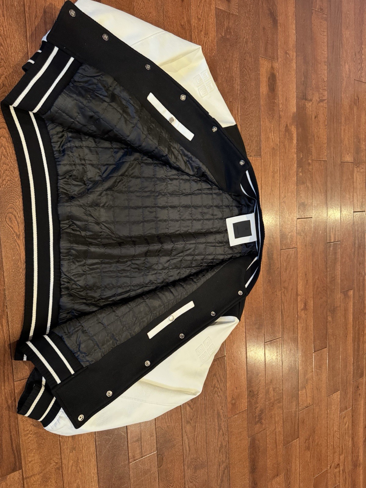 Authentic Givenchy Wool Leather VarsityBomber Jac… - image 10